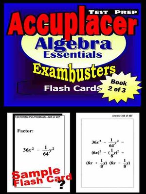 cover image of Accuplacer Test Prep Algebra Review - Exambusters Flash Cards - Workbook 2 of 3